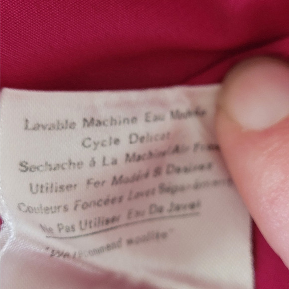 Vintage Anne Klein Hot Pink Ruffle Collar Short Sleeve Button Down Blouse Top - Picture 11 of 13